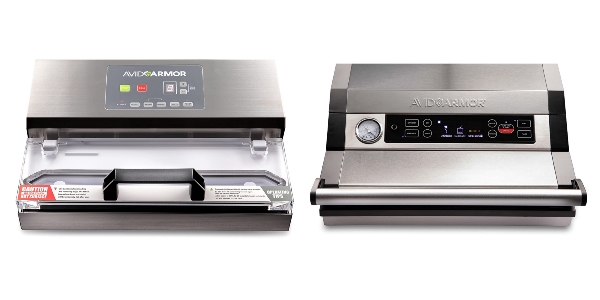 Side by side images of Avid Armor A100 and Avid Armor A420 vacuum sealers.