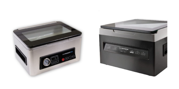 Side by side images of Avid Armor USV20 and Avid Armor USVX vacuum sealers.