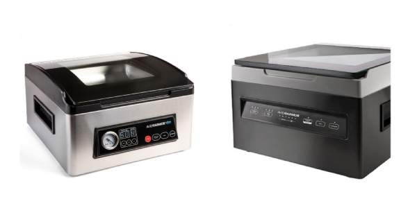 Side by side images of Avid Armor USV32 and Avid Armor USVX vacuum sealers.