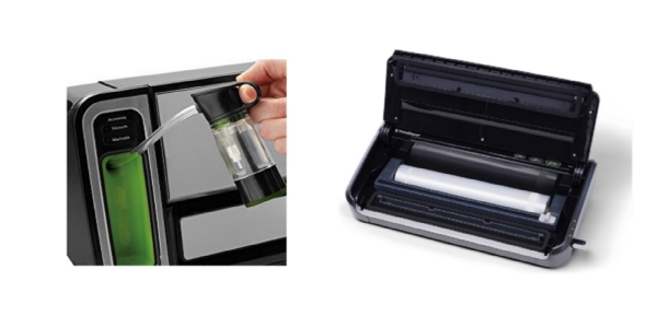 Side by side images of FoodSaver 5860 and FoodSaver FM2100 vacuum sealers.