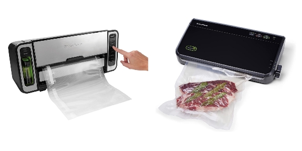 Side by side images of FoodSaver 5860 and FoodSaver FM2100 vacuum sealers.