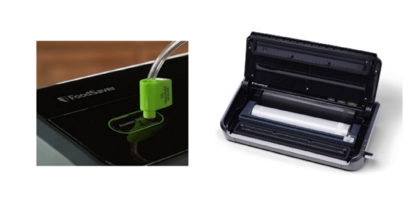 Side by side images of FoodSaver FM2000 and FoodSaver FM2100 vacuum sealers.