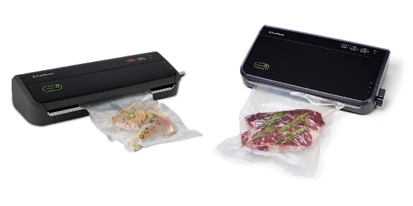 Side by side images of FoodSaver FM2000 and FoodSaver FM2100 vacuum sealers.