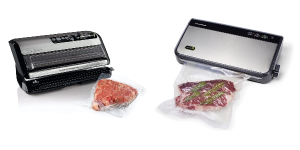 Side by side images of FoodSaver FM5200 and FoodSaver FM2435 vacuum sealers.