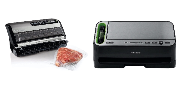 Side by side images of FoodSaver FM5200 and FoodSaver V4400 vacuum sealers.