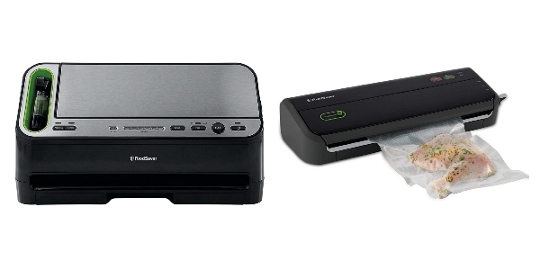 Side by side images of FoodSaver V4400 and FoodSaver FM2000 vacuum sealers.