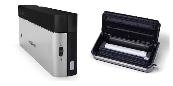 Side by side images of FoodSaver VS0150 and FoodSaver FM2100 vacuum sealers.