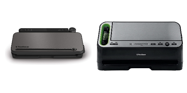 Side by side images of FoodSaver VS3150 and FoodSaver V4400 vacuum sealers.