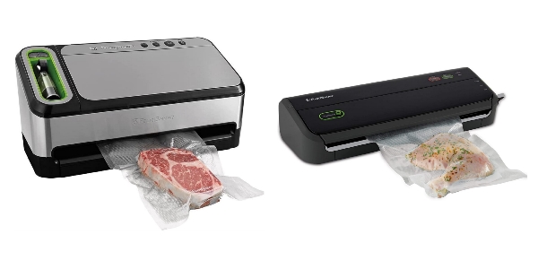 Side by side images of FoodSaver V4840 and FoodSaver FM2000 vacuum sealers.