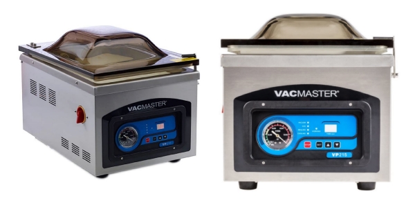 Side by side images of VacMaster VP210 and VacMaster VP215 vacuum sealers.