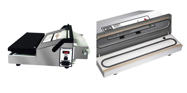 Side by side images of Weston Pro-1100 and Weston Pro-2300 vacuum sealers.