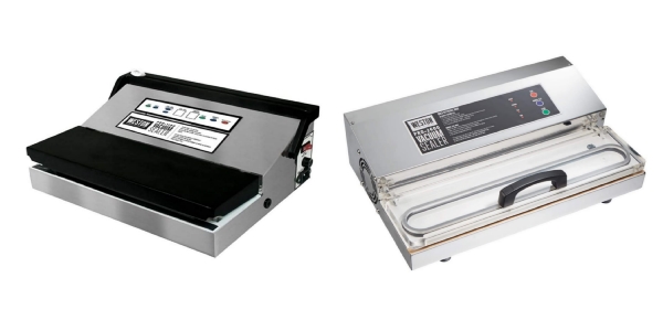 Side by side images of Weston Pro-1100 and Weston Pro-2600 vacuum sealers.