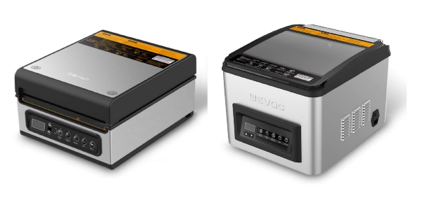 Side by side images of Wevac CV10 and Wevac CV12 Turbo vacuum sealers.